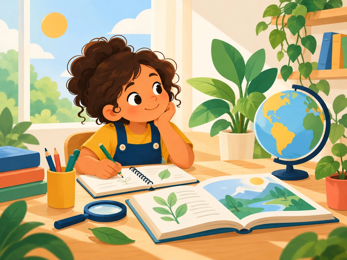 A child building foundations through books and discovery